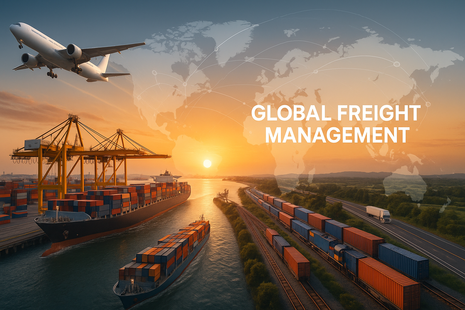 Container ship at sea